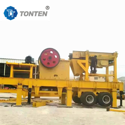 Mobile Construction Waste Crusher Station Plant Rock Gravel Crushing