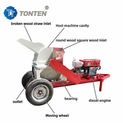 Bamboo Waste Wooden Crusher Machine Straw Dry And Wet 3kw