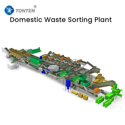 120kw Domestic Waste Sorting Plant Recycling Line For Food Drink Bottle