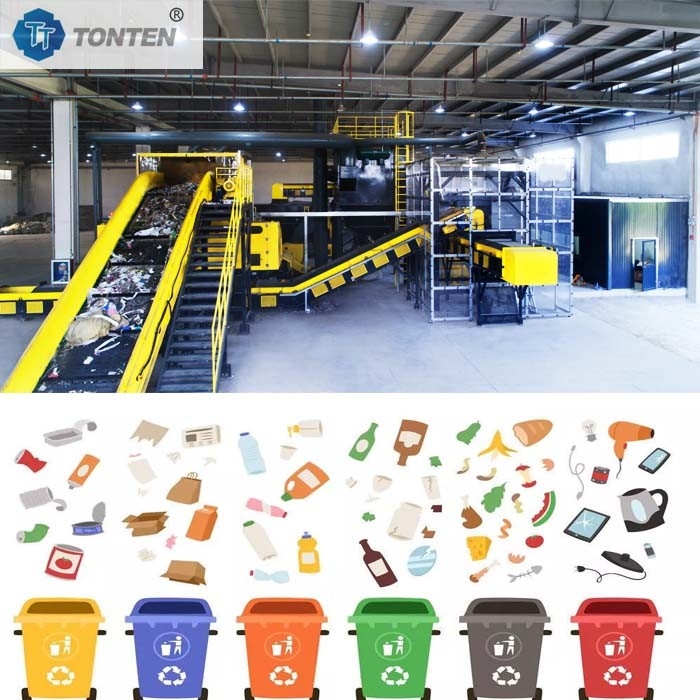 Domestic Garbage Sorting Line Treatment Solid Wet Waste Sorting Plant